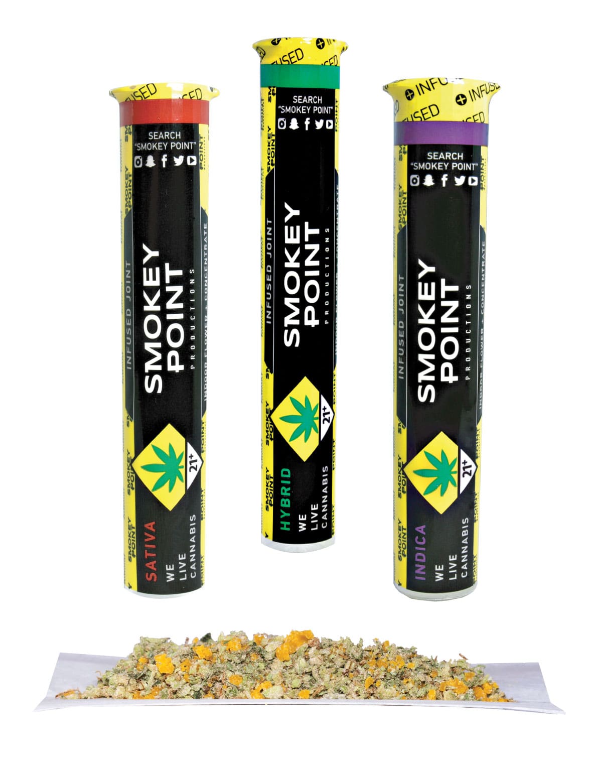 Smokey Point Productions produces some of our favorite infused joints made with high quality buds and potent shatter. These joints pack a serious punch, smoke responsibly! Visit us in East Bremerton to learn more.