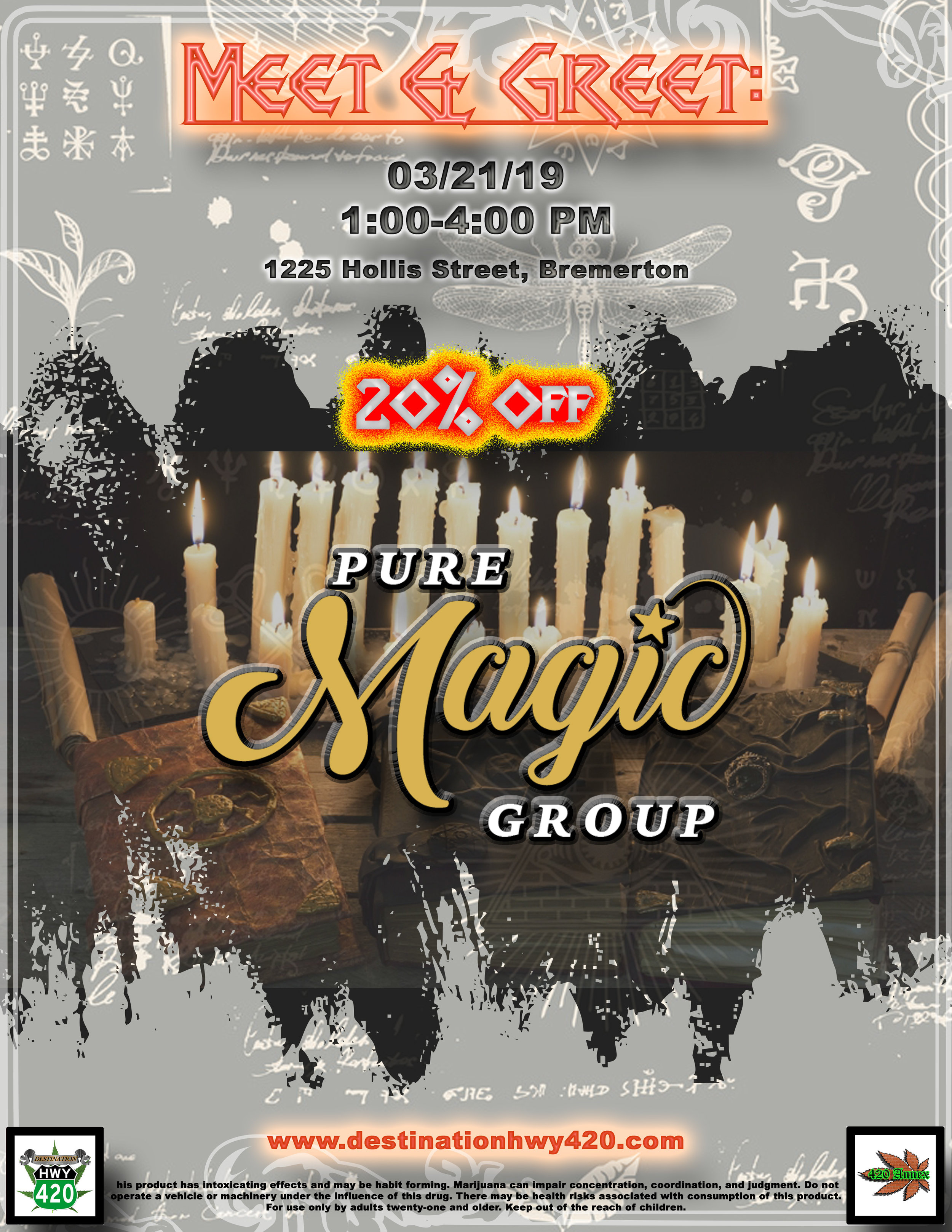 Pure Magic Group is a Tier 2 marijuana producer/processor located in Rochester, WA. Pure Magic Group produces some excellent concentrates such as their LSD Live Resin and Skunk #1 Live Resin. Pure Magic Group also produces vape cartridges with a variety of cannabis strains such as Apple Jacks, Strawberry Lemonade, and Lime OG. Pure Magic marijuana products are available at Destination HWY 420, in East Bremerton, WA.